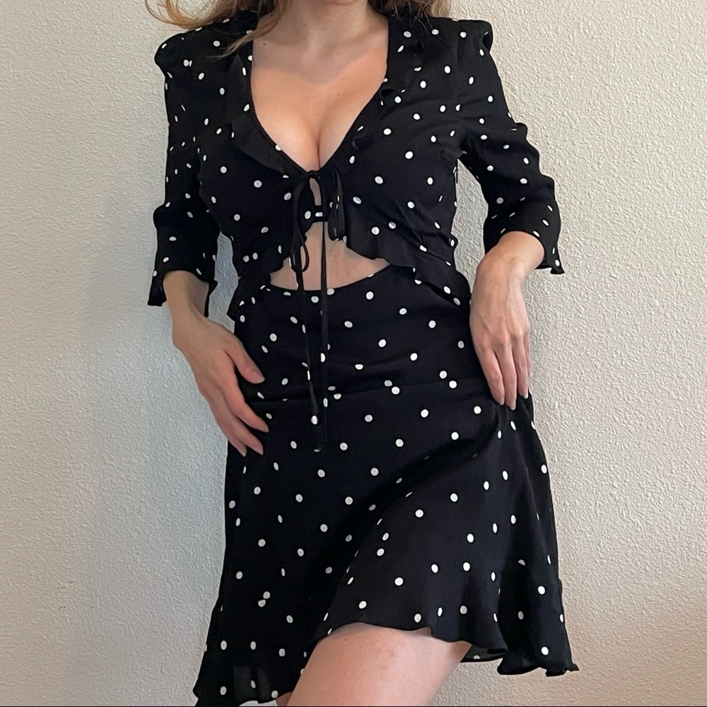 SOLD 🍋 For Love and Lemons 🍋 Nostalgic Polka Dot Cut Out Dress